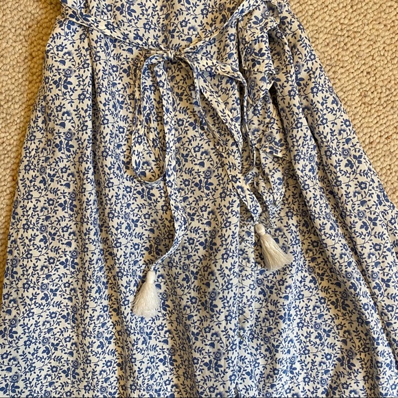 Madewell Blue Floral Ruffle Maxi Dress - Picture 5 of 7